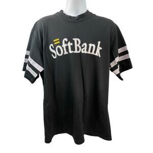 Fukuoka SoftBank Hawks Baseball Jersey Mizuno Large Black White Shirt Japan Mens